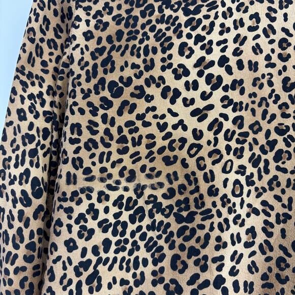 Vintage Cohort X Womens Old Money Mob Wife Silk Leopard Print Top Size S Classic - Picture 9 of 10